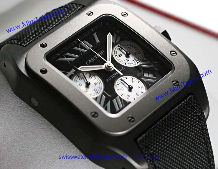 ブランド CARTIERカルティエ 時計コピー サントス100 カーボン クロノグラフ W2020005